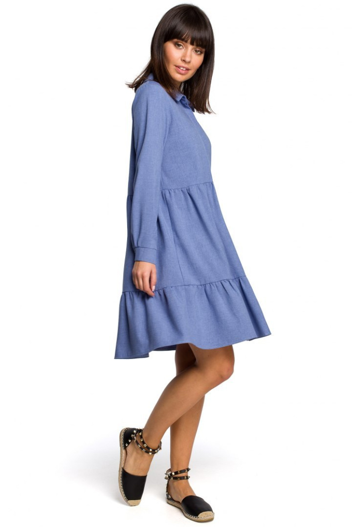 Sukienka Midi - Luźna - niebieska